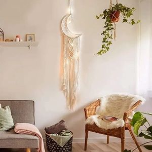 New 96cm Bohemian Chic Macrame Moon Wall Hanging Tapestry
